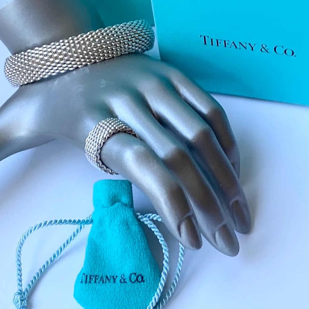 🩵Auth Tiffany&Co.Classic SomersetMeshBangleBracelet 🩵 - Picture 15 of 16